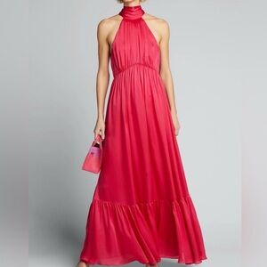 Elegant Pink Halter Maxi Dress - Zimmerman